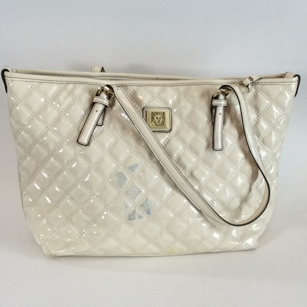 Anne Klein Cream Patent Leather Purse